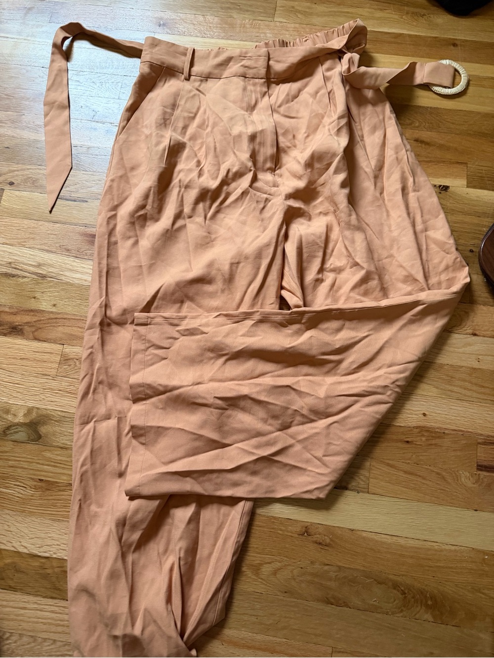 WAYF Belted Boho Pants Peach/Apricot